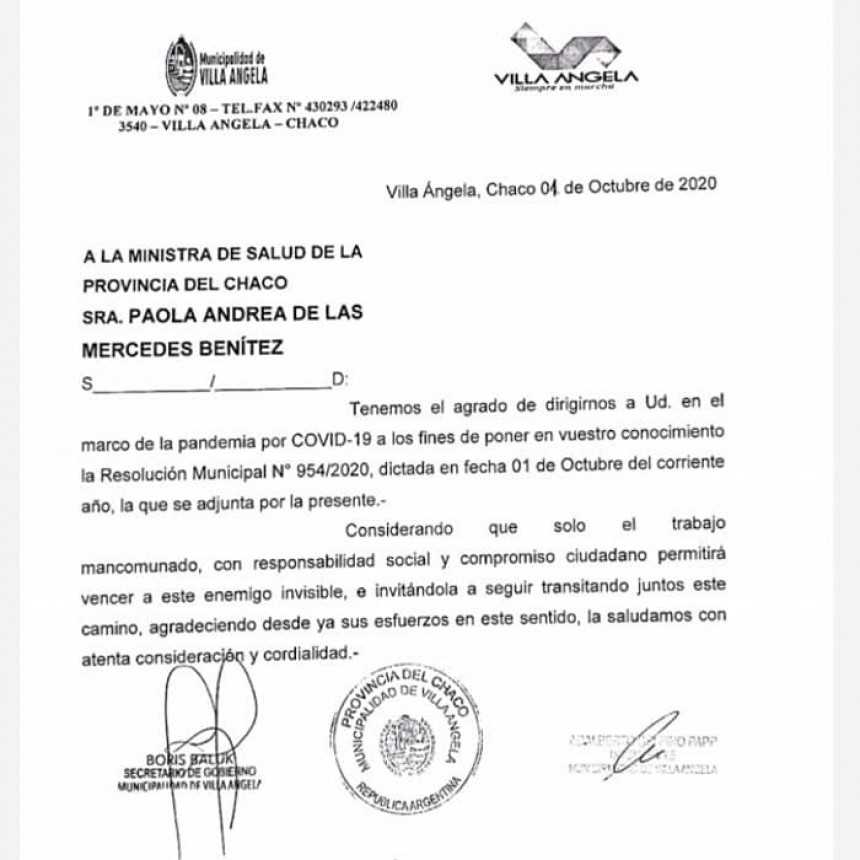 Villa &Aacute;ngela: EL MUNICIPIO SOLICITA AL MINISTERIO DE SALUD LA IMPLEMENTACI&Oacute;N DE IBUPROFENO INHALATORIO