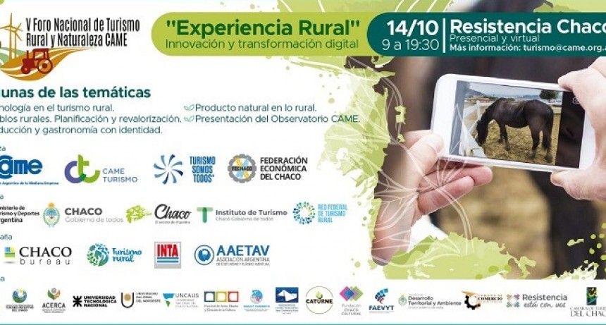 Resistencia ser&aacute; sede del V Foro de Turismo Rural y Naturaleza CAME