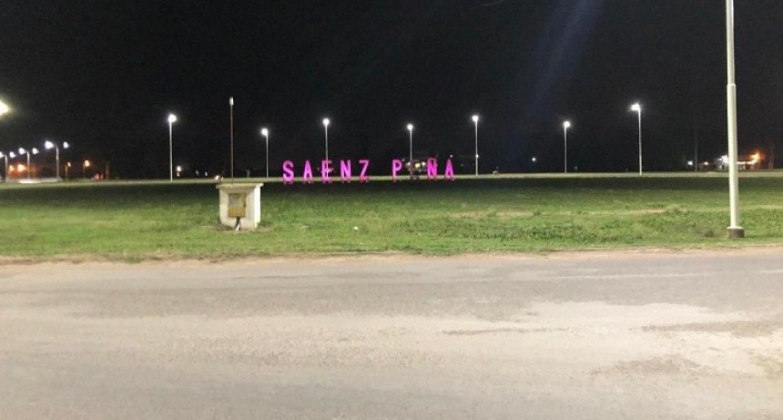 Concluyeron el nuevo sistema de iluminaci&oacute;n LED en el acceso a S&aacute;enz Pe&ntilde;a por Ruta 16