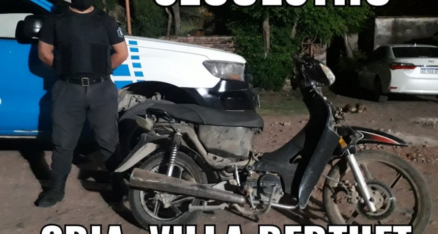 Villa Berthet: RECUPERAN UNA MOTO Y DETIENEN A UN HOMBRE DE 24 A&Ntilde;OS ORIUNDO DE BUENOS AIRES