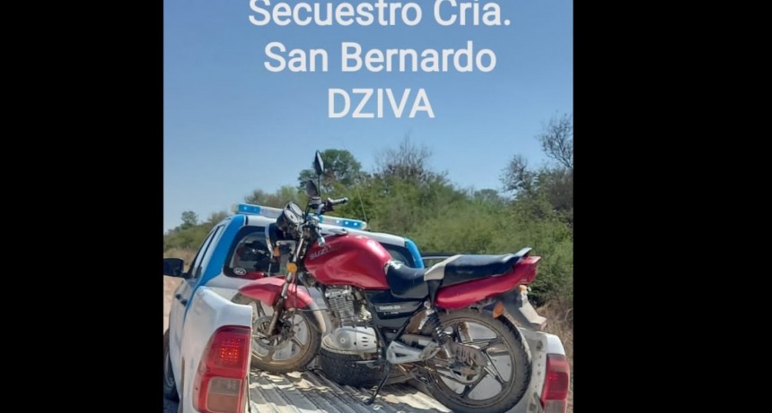 San Bernardo: DETIENEN A DOS MENORES Y LOGRAN EL RECUPERO DE UNA MOTOCICLETA