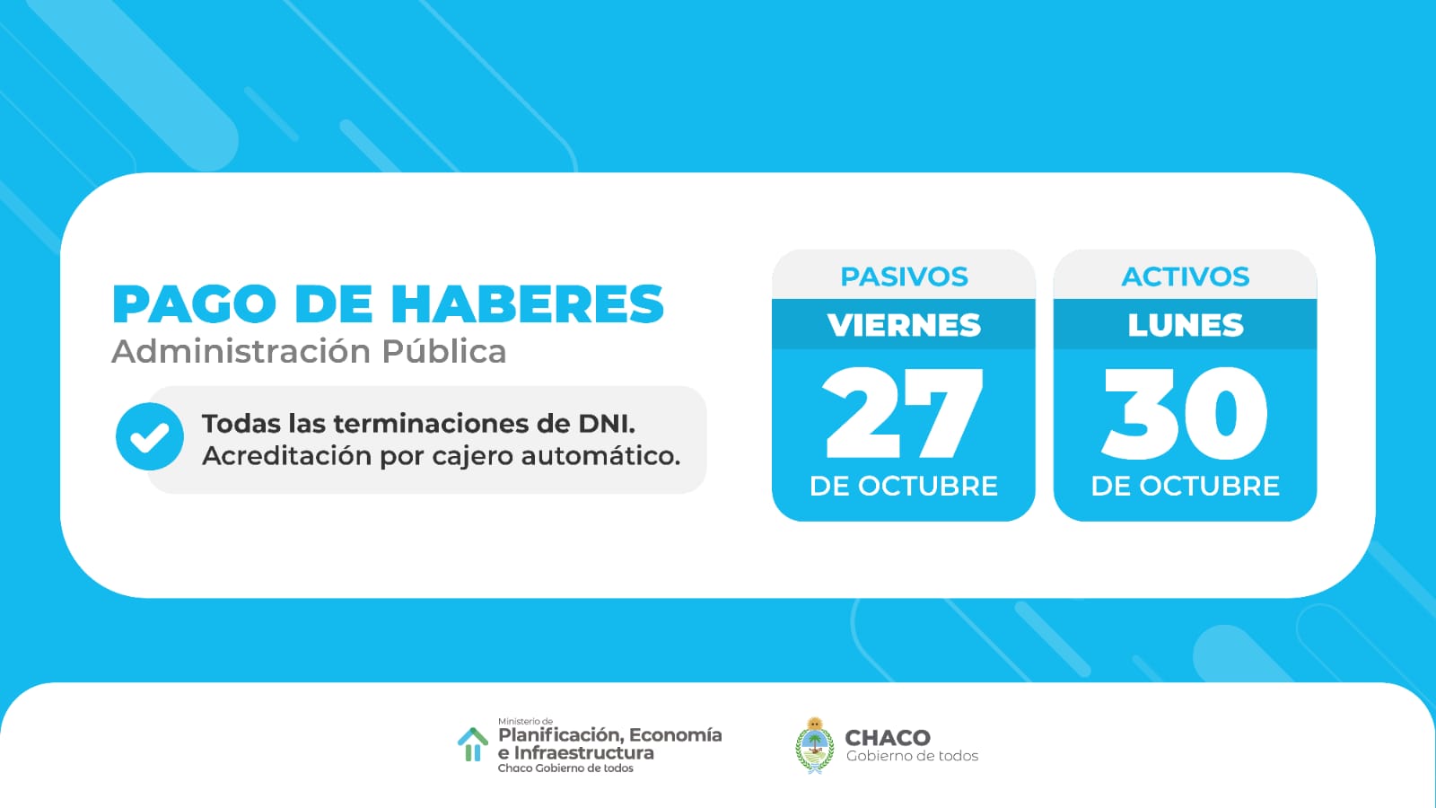 EL GOBIERNO INICIA ESTE VIERNES EL PAGO SALARIOS EN LA ADMINISTRACI&Oacute;N P&Uacute;BLICA