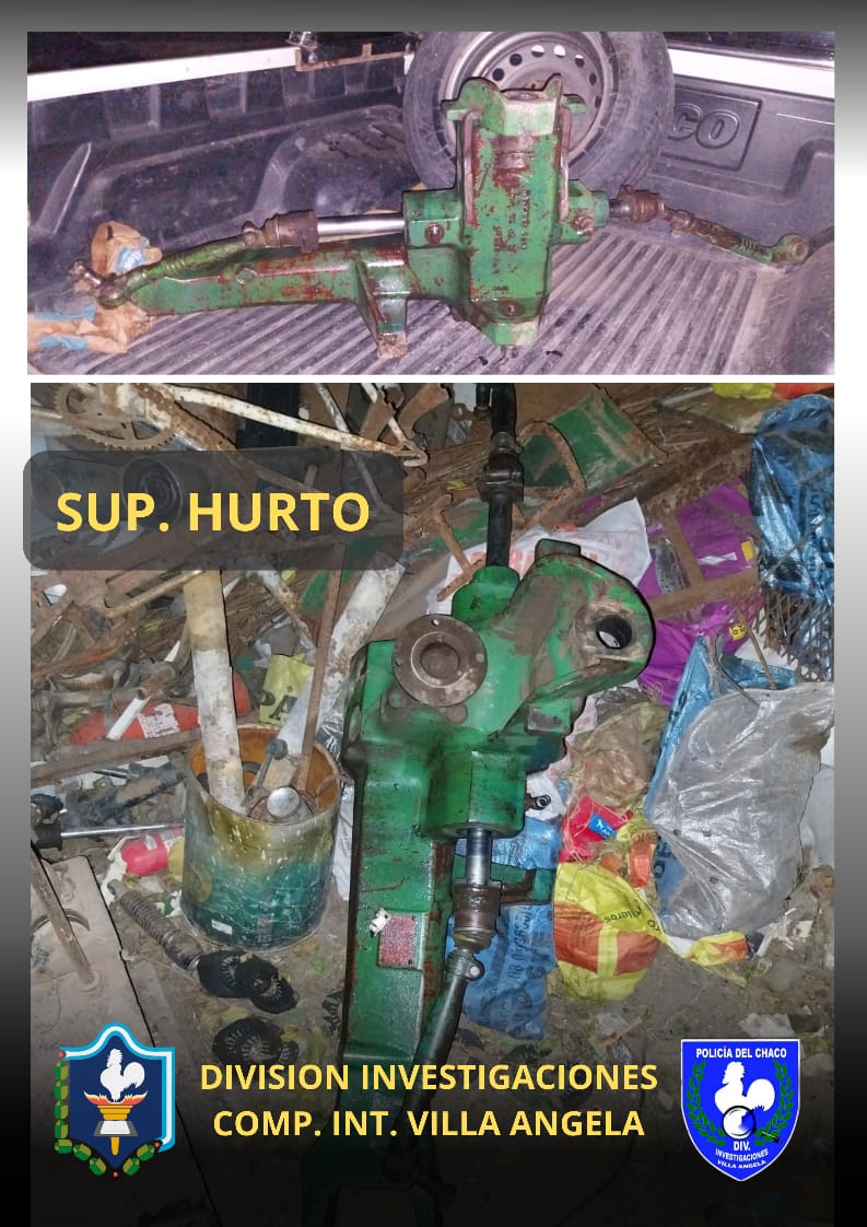 VILLA ÁNGELA: RECUPERAN CAJA DE TRACTOR VALUADA EN $6 MILLONES