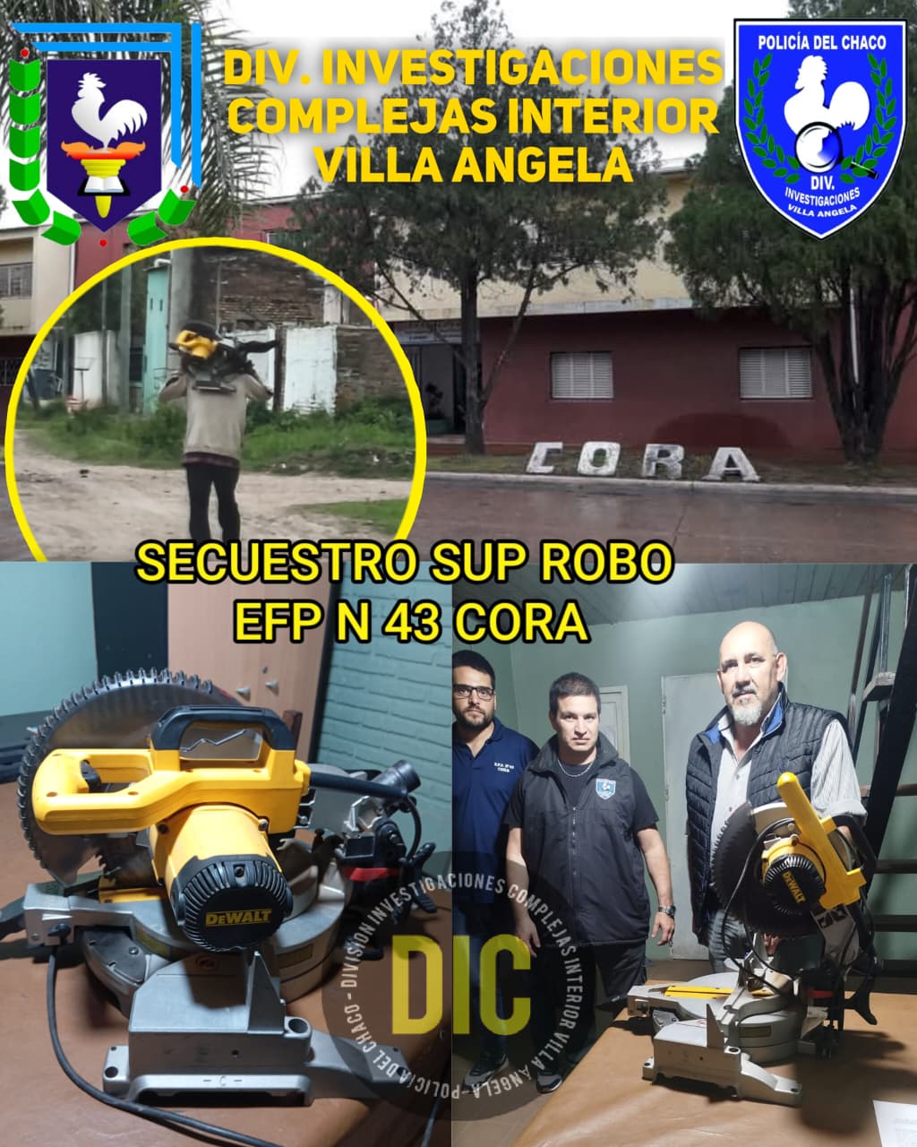 VILLA ÁNGELA: RECUPERAN HERRAMIENTAS ROBADAS DE $2 MILLONES TRAS ANÁLISIS DE CÁMARAS