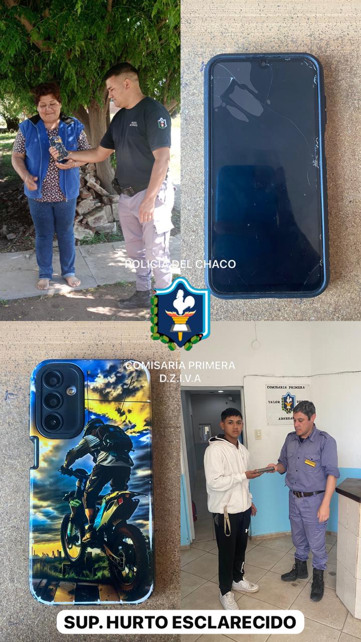 VILLA ÁNGELA: PERSONAL DE COMISARÍA PRIMERA RESTITUYÓ A SU DUEÑO UN CELULAR ROBADO