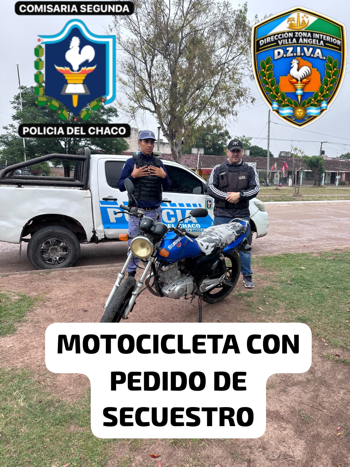 VILLA &Aacute;NGELA: DETECTARON UNA MOTO CON PEDIDO DE SECUESTRO POR HURTO
