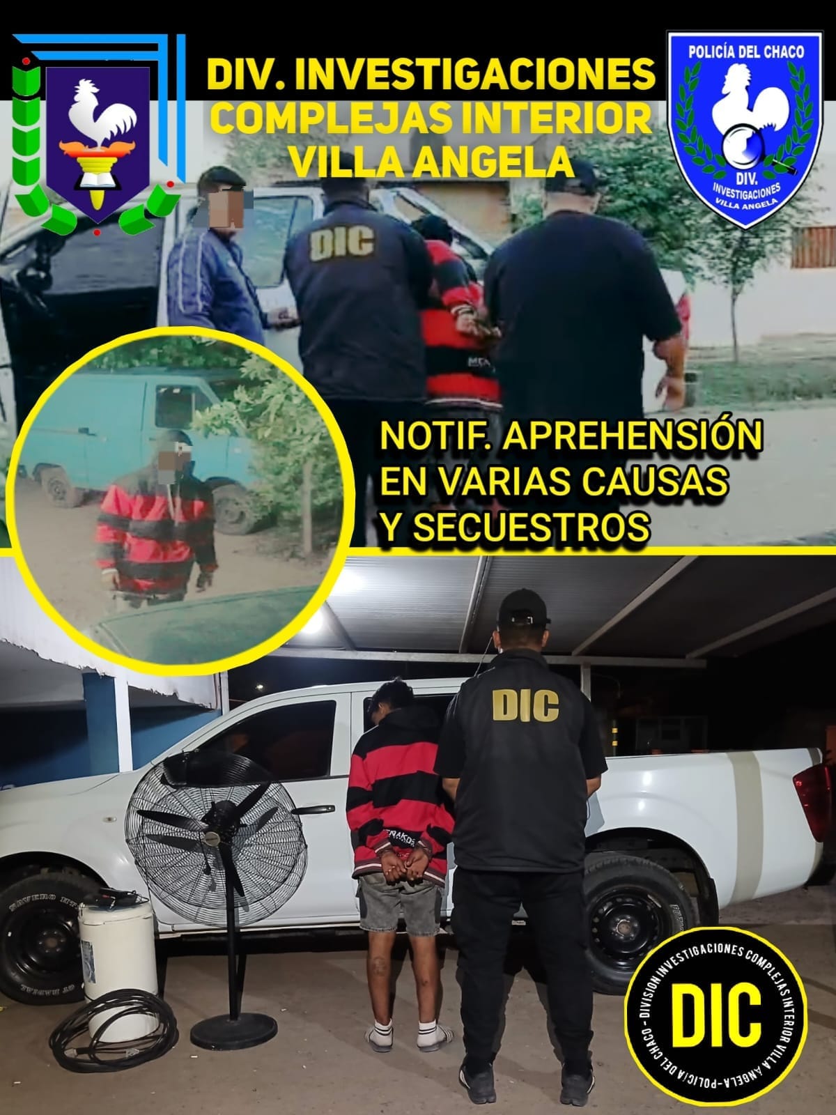 VILLA &Aacute;NGELA: APREHENDIERON A UN JOVEN VINCULADO A CUATRO HECHOS DELICTIVOS