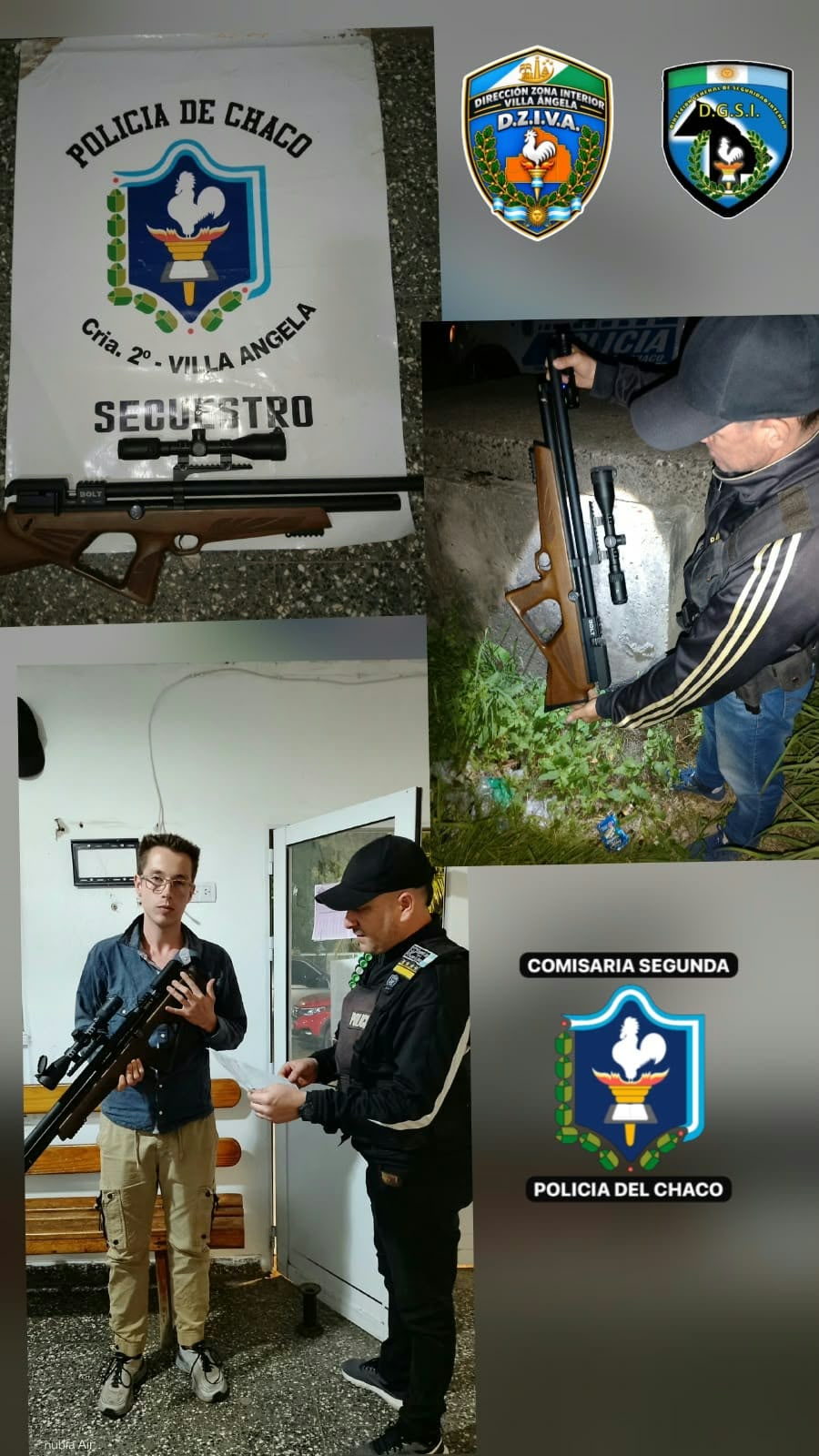VILLA &Aacute;NGELA: RECUPERARON UN RIFLE DE AIRE COMPRIMIDO SUSTRA&Iacute;DO