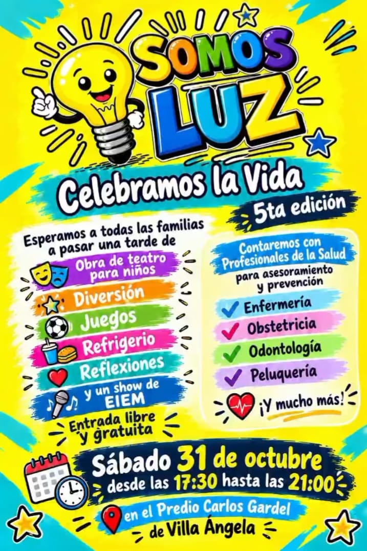 &ldquo;SOMOS LUZ&rdquo;: SE REALIZAR&Aacute; LA QUINTA EDICI&Oacute;N DE LA FIESTA DE LA LUZ EN VILLA &Aacute;NGELA