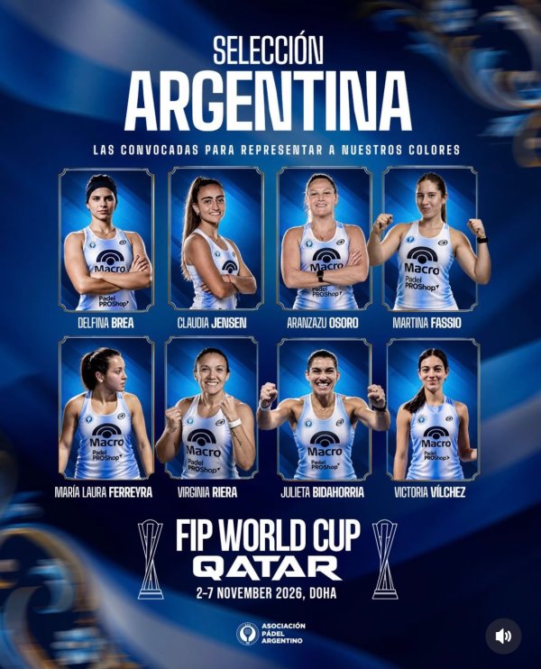 MUNDIAL DE P&Aacute;DEL QATAR 2026: LA VILLANGELENSE MAR&Iacute;A LAURA FERREYRA ENTRE LAS 8 CONVOCADAS DE LA SELECCI&Oacute;N ARGENTINA