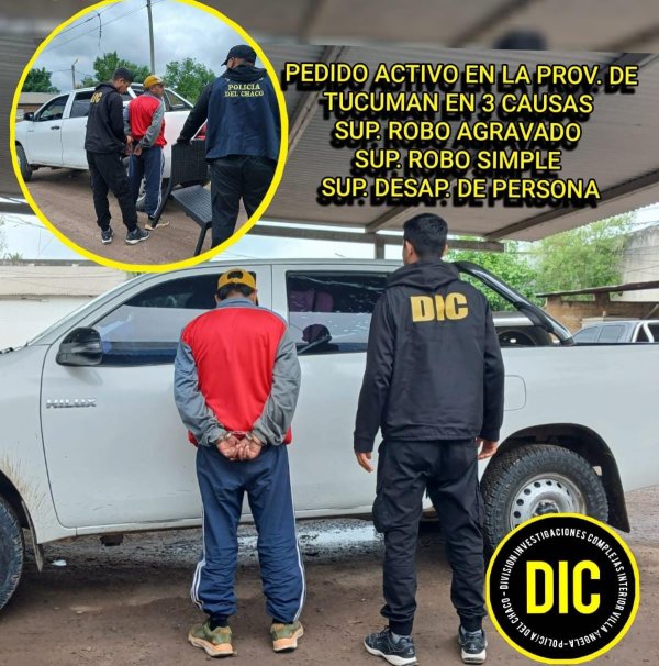 División Investigaciones Complejas Villa Angela: LO IDENTIFICARON EN UN CONTROL PREVENTIVO Y COSTATARON UN PEDIDO DE APRHENSION DESDE TUCUMAN: QUEDÓ DETENIDO