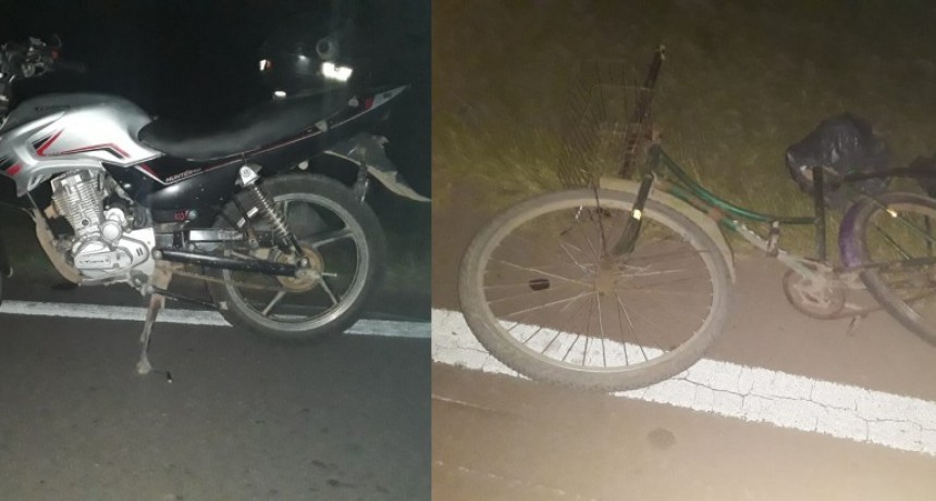 Coronel Du Graty: ACCIDENTE DE TR&Aacute;NSITO EN RUTA NACIONAL 95 ENTRE UNA MOTO Y UNA BICICLETA