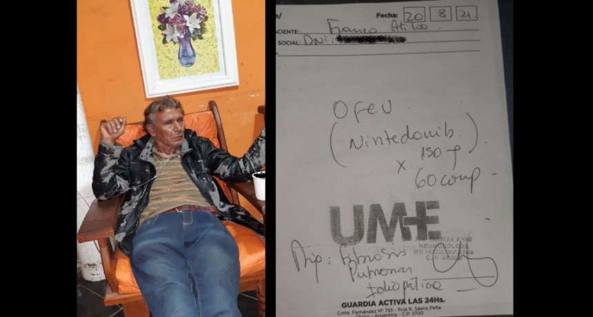 San Bernardo:  ATILIO FRANCO NECESITA UN TRASPLANTE DE PULM&Oacute;N Y NO CONSIGUE UN TURNO CON UN NEUM&Oacute;LOGO PARA INGRESAR A LA LISTA DE ESPERA DEL INCUCAI 
