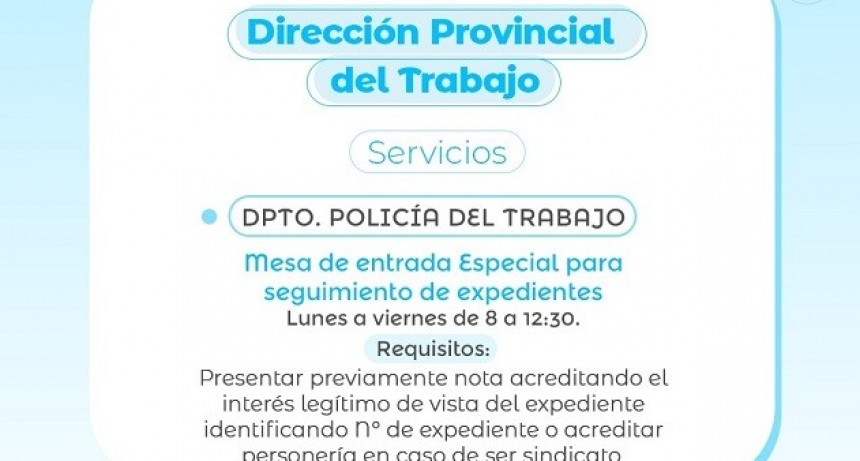 A TRAV&Eacute;S DE LA DPT GOBIERNO GARANTIZA ASESORAMIENTO GRATUITO A TRABAJADORAS Y TRABAJADORES DE TODA LA PROVINCIA