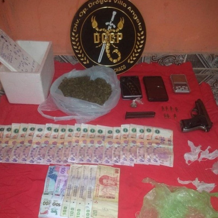 Villa &Aacute;ngela: DESBARATAN UN CENTRO DE VENTAS DE ESTUPEFACIENTES | Detuvieron a un joven de 25 a&ntilde;os, secuestraron un pistola calibre 22 y 7 cartuchos