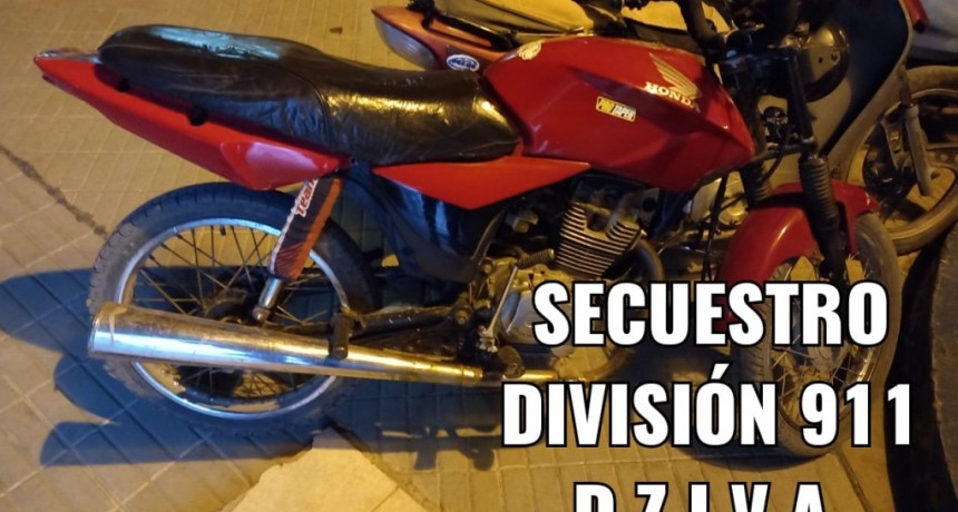 Villa &Aacute;ngela: EL PERSONAL POLICIAL RECUPERA UNA MOTO DE 150c.c. CON PEDIDO DE SECUESTRO