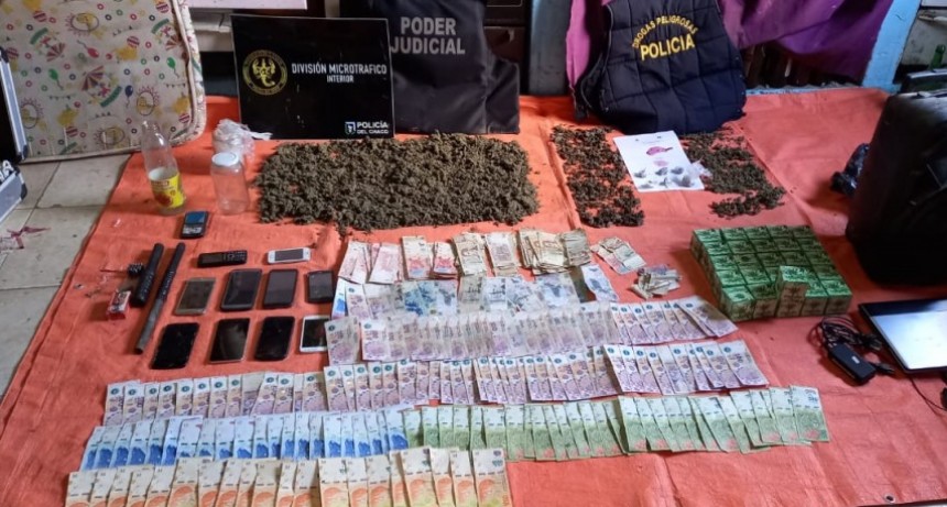 OTRO GOLPE AL NARCOMENUDEO EN SAENZ PE&Ntilde;A CON DROGAS, ARMAS Y CASI 50 MIL PESOS SECUESTRADOS