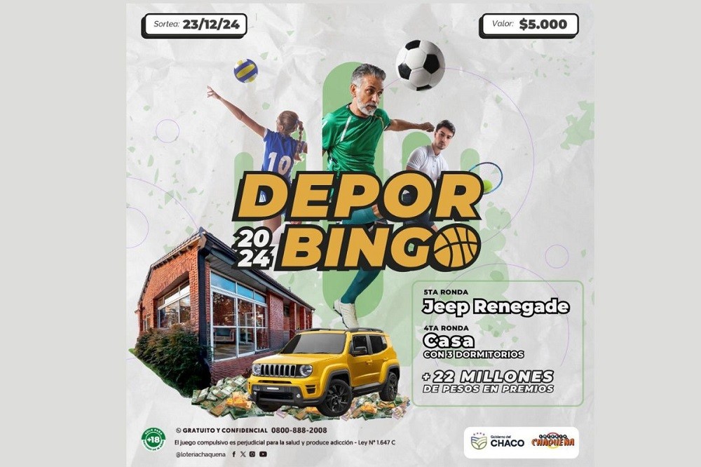 DEPORBINGO CON FECHA REPROGRAMADA: SE SORTEARÁ EL 23 DE DICIEMBRE