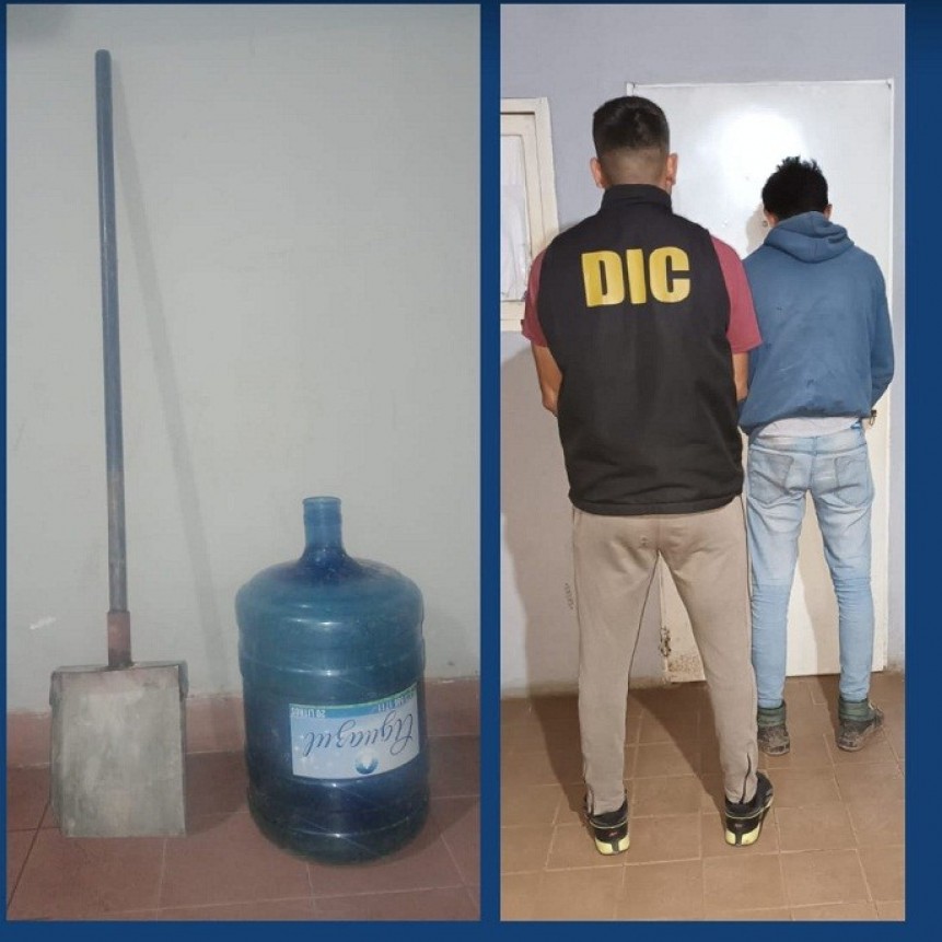 Villa &Aacute;ngela: Un sujeto fue aprehendido por el robo de una pala y un bid&oacute;n de agua