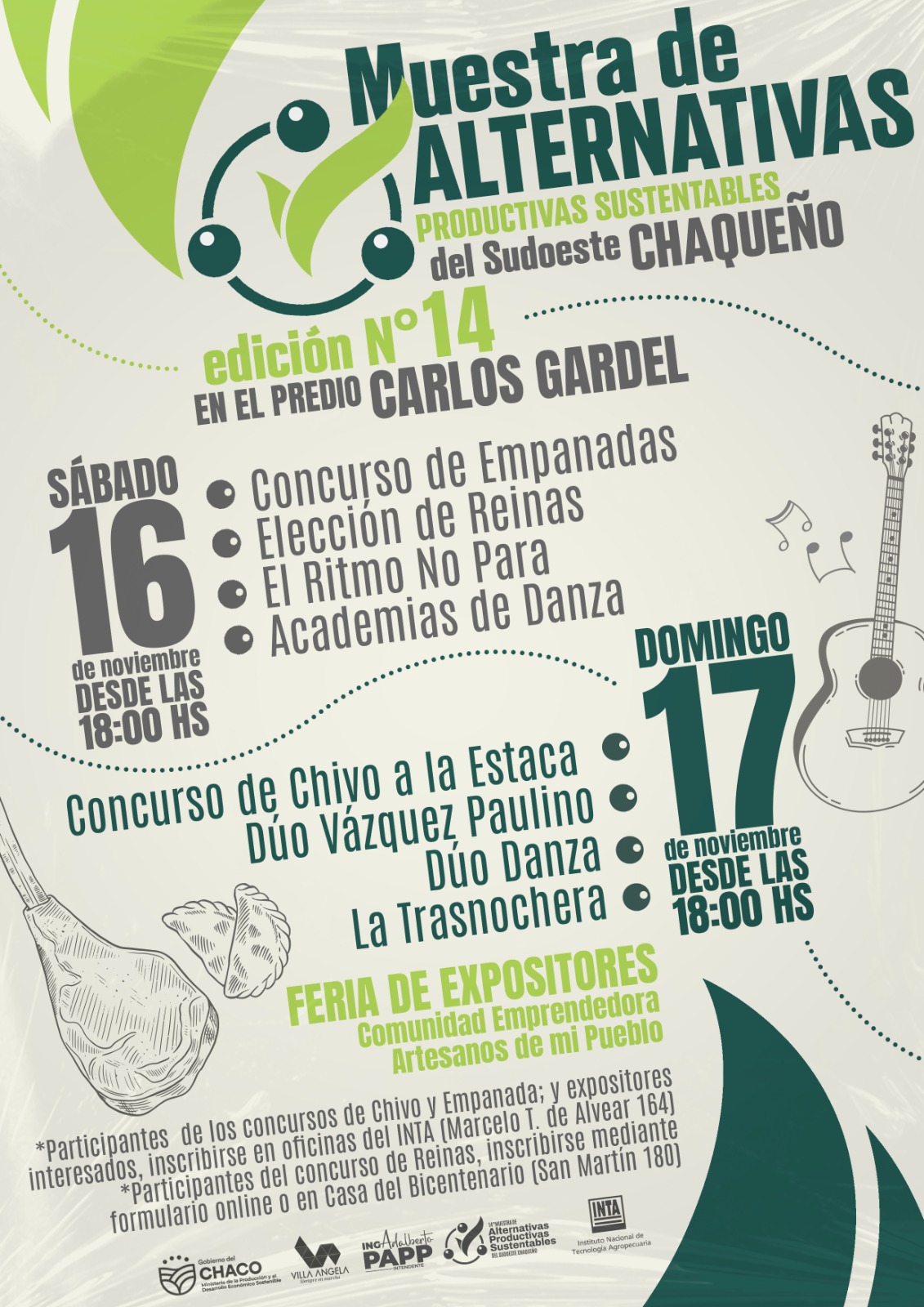 LA MUNICIPALIDAD DE VILLA &Aacute;NGELA INVITA A LA 14&ordm; MUESTRA DE ALTERNATIVAS PRODUCTIVAS SUSTENTABLES DEL SUDOESTE CHAQUE&Ntilde;O ORGANIZADA POR EL INTA