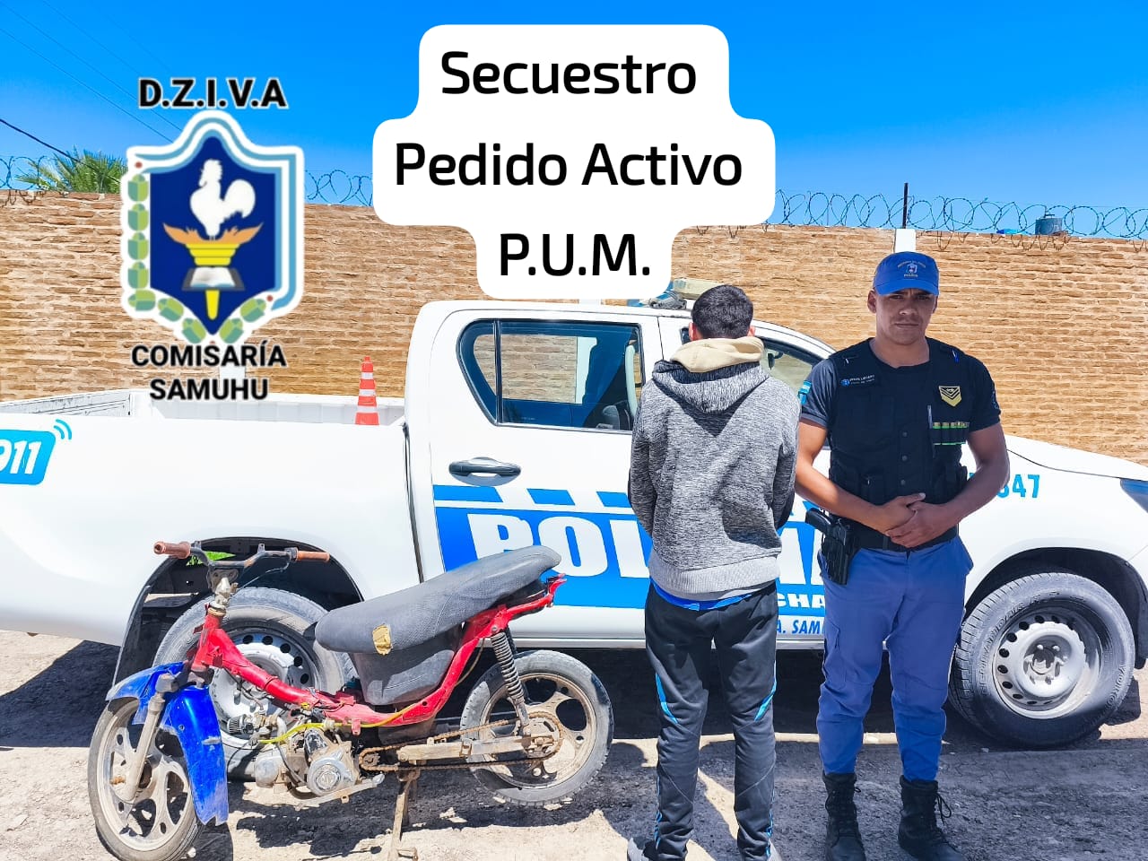 SAMUHÚ: CONTROLES POLICIALES Y RECUPERO DE MOTOCICLETA HURTADA EN RESISTENCIA