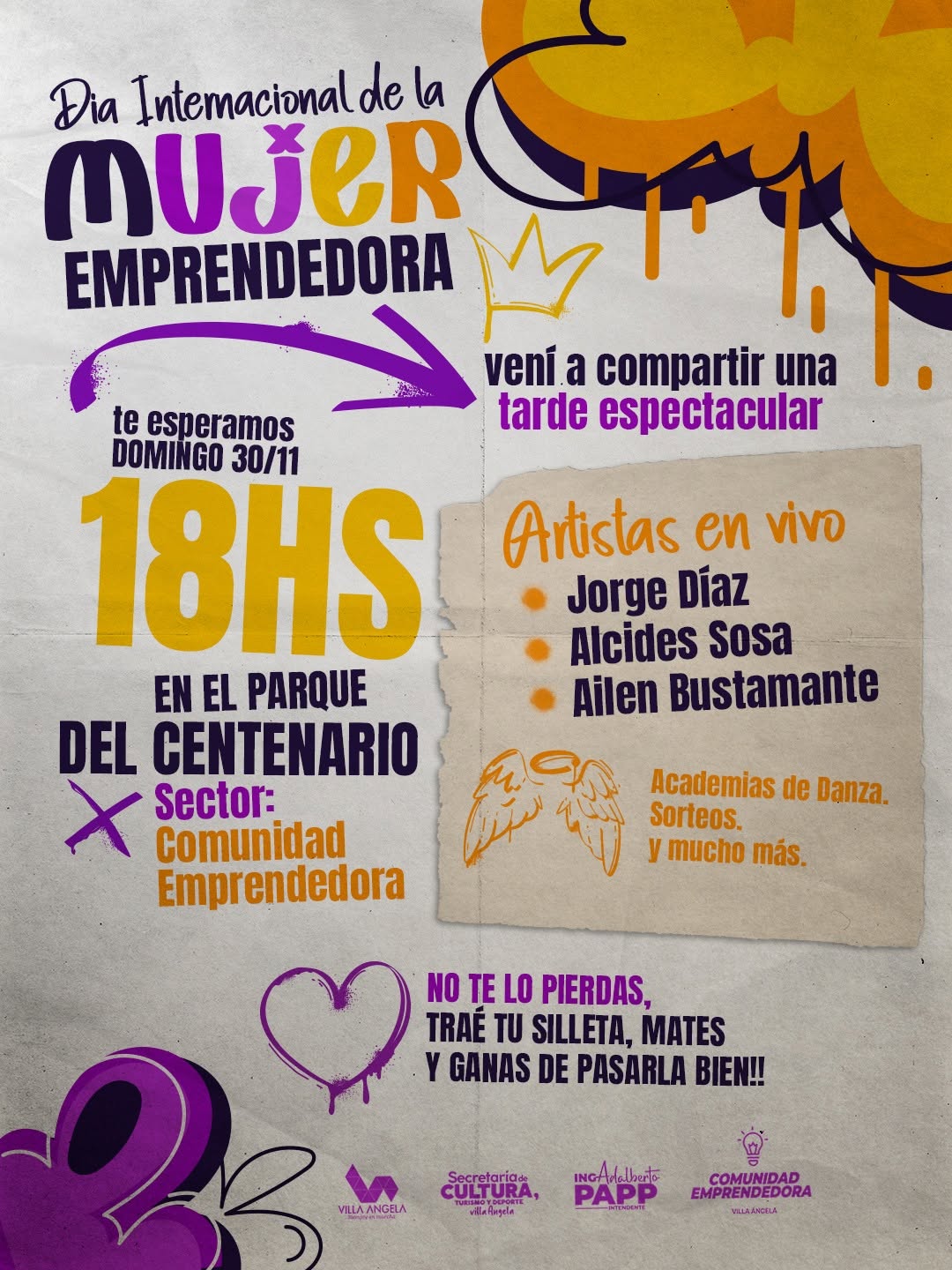 LA SECRETARÍA DE CULTURA DE LA MUNICIPALIDAD DE VILLA ÁNGELA INVITA A LA CELEBRACIÓN POR EL 