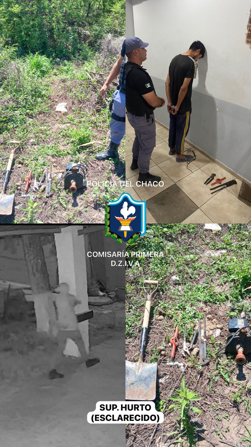 VILLA ÁNGELA: MEDIANTE CÁMARA DE SEGURIDAD, LA POLICÍA DETUVO A 