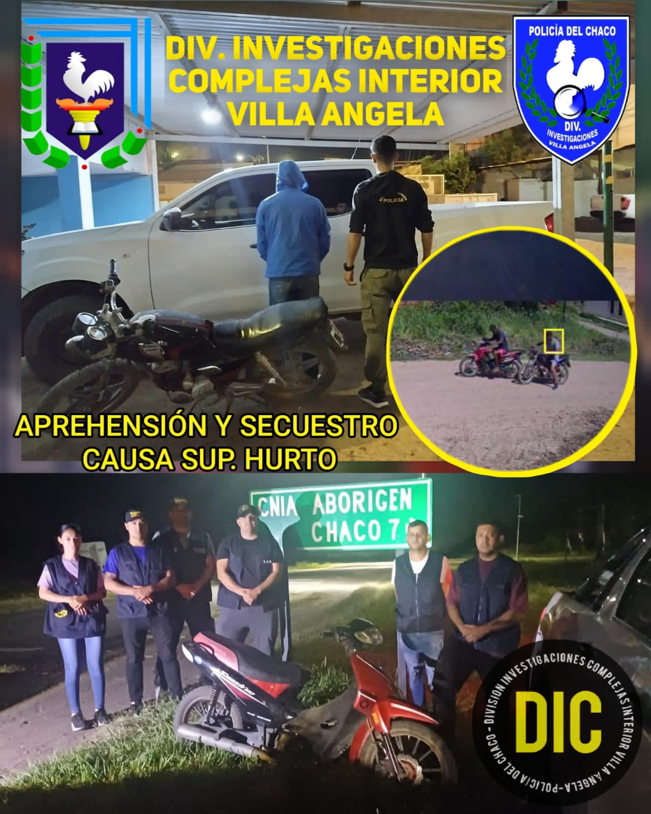 VILLA ÁNGELA: “Tuto” R. DETENIDO Y RECUPERAN MOTOCICLETA ROBADA EN BARRIO SAN CAYETANO