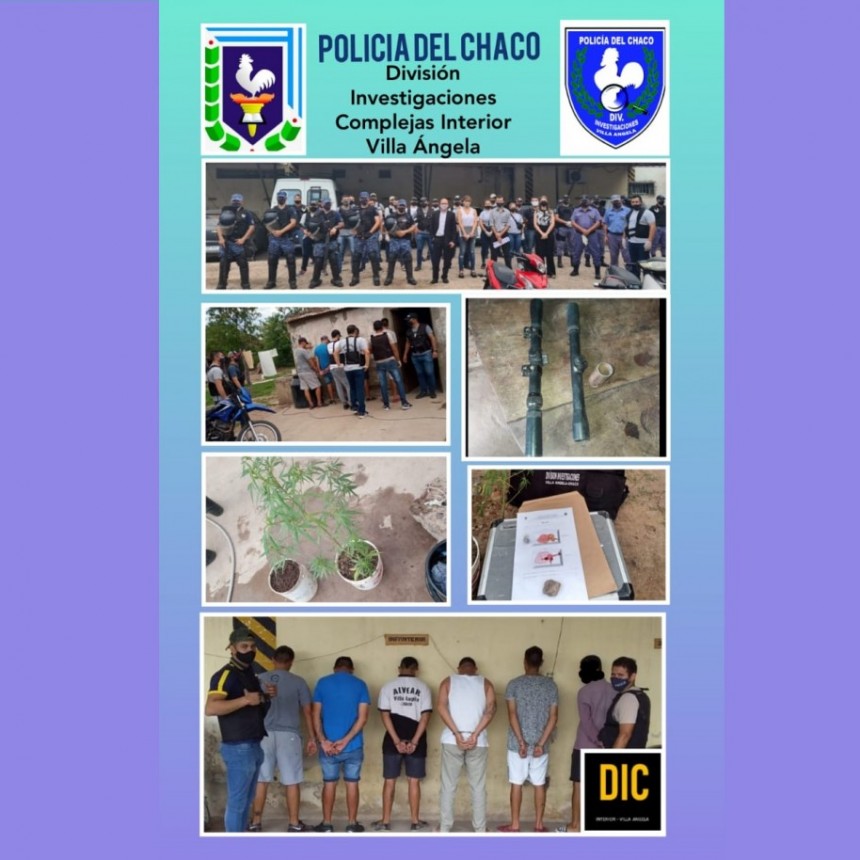 Villa &Aacute;ngela: ENFRENTAMIENTO DE DOS BANDAS TEN&Iacute;A ATERRORIZADOS A LOS VECINOS DEL BARRIO, EL PERSONAL POLICIAL INTERVINO, HUBO 6 DETENIDOS Y SECUESTRO DE ARMAS Y MARIHUANA