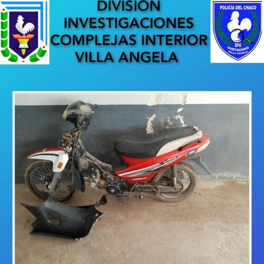 Villa &Aacute;ngela: RECUPERAN UNA MOTOCICLETA ROBADA Y CONTIN&Uacute;AN LAS INVESTIGACIONES PARA DETENER AL AUTOR QUIEN LOGR&Oacute; FUGARSE 