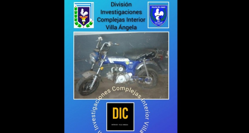 Villa &Aacute;ngela: ENCUENTRAN EN UN BALDIO UNA MOTO ROBADA