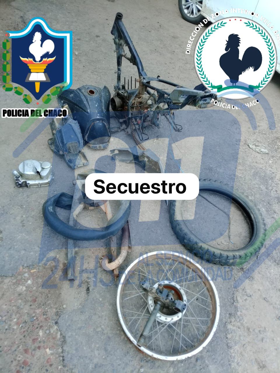 Villa Angela: DOS PERSONAS FUERON DEMORADAS CON UNA “TUMBERA” Y UNA MOTOCICLETA DESMANTELADA